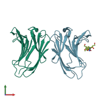 PDB entry 5h9s coloured by chain, front view.