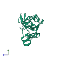 Endoribonuclease ZC3H12A in PDB entry 5h9w, assembly 1, side view.