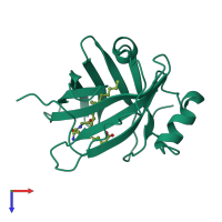 PDB entry 5ha0 coloured by chain, top view.