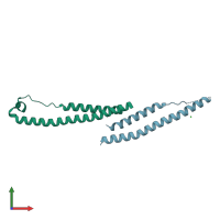 PDB entry 5ha6 coloured by chain, front view.