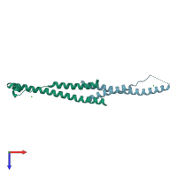 PDB entry 5ha6 coloured by chain, top view.