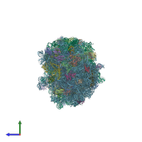 PDB entry 5hau coloured by chain, side view.