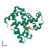 PDB entry 5hav coloured by chain, front view.