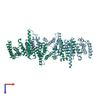 PDB entry 5hay coloured by chain, top view.