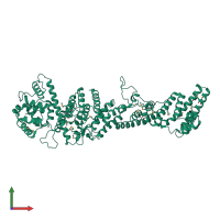 PDB entry 5hb2 coloured by chain, front view.