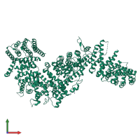 PDB entry 5hb4 coloured by chain, front view.