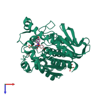PDB entry 5hc0 coloured by chain, top view.