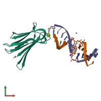 PDB entry 5hch coloured by chain, front view.