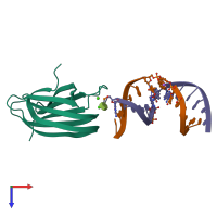 PDB entry 5hch coloured by chain, top view.
