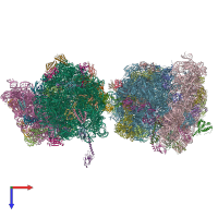 PDB entry 5hcr coloured by chain, top view.