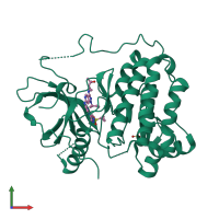 PDB entry 5hcz coloured by chain, front view.