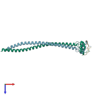 PDB entry 5hda coloured by chain, top view.