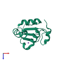 PDB entry 5hdg coloured by chain, top view.