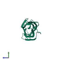 PDB entry 5hdw coloured by chain, side view.