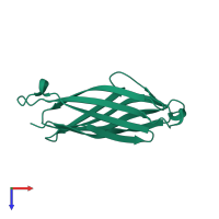 PDB entry 5hdw coloured by chain, top view.