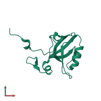 PDB entry 5hfd coloured by chain, front view.