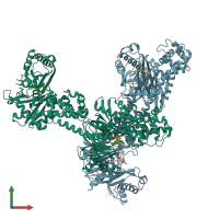 PDB entry 5hfu coloured by chain, front view.