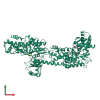 PDB entry 5hg1 coloured by chain, front view.