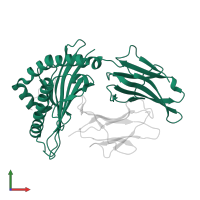 HLA class I histocompatibility antigen, A alpha chain in PDB entry 5hgb, assembly 1, front view.