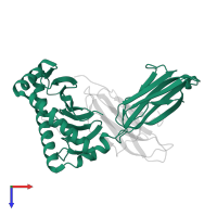 HLA class I histocompatibility antigen, A alpha chain in PDB entry 5hgb, assembly 1, top view.