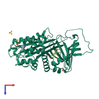PDB entry 5hgc coloured by chain, top view.