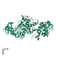 PDB entry 5hgi coloured by chain, top view.