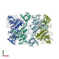 PDB entry 5hgq coloured by chain, front view.