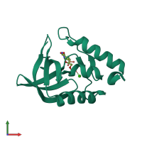 PDB entry 5hgt coloured by chain, front view.