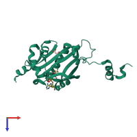 PDB entry 5hgz coloured by chain, top view.