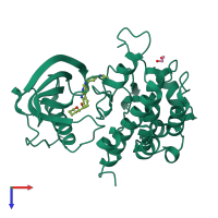 PDB entry 5hhw coloured by chain, top view.