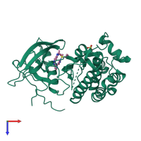 PDB entry 5hic coloured by chain, top view.