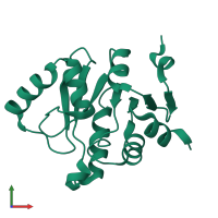 PDB entry 5hih coloured by chain, front view.