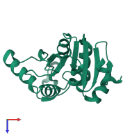 PDB entry 5hih coloured by chain, top view.