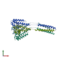 PDB entry 5hj8 coloured by chain, front view.