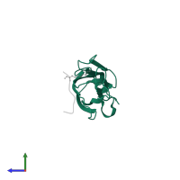 Protein AF-9 in PDB entry 5hjb, assembly 1, side view.