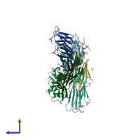 PDB entry 5hjd coloured by chain, side view.