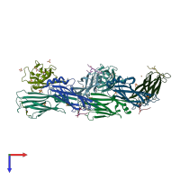 PDB entry 5hjd coloured by chain, top view.