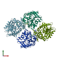 PDB entry 5hka coloured by chain, front view.