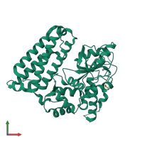 PDB entry 5hkx coloured by chain, front view.