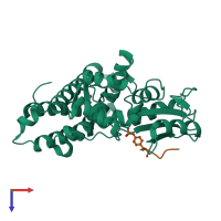 PDB entry 5hl0 coloured by chain, top view.