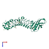 PDB entry 5hl3 coloured by chain, top view.