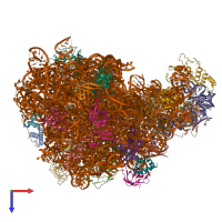 PDB entry 5hl7 coloured by chain, top view.