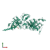PDB entry 5hlb coloured by chain, front view.