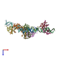 PDB entry 5hlh coloured by chain, top view.