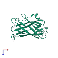 PDB entry 5hlj coloured by chain, top view.