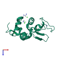 PDB entry 5hll coloured by chain, top view.