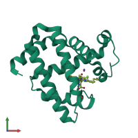 PDB entry 5hlu coloured by chain, front view.