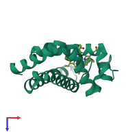 PDB entry 5hlu coloured by chain, top view.