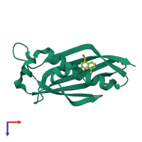 PDB 5hmc coloured by chain and viewed from the top.