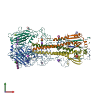 PDB entry 5hmg coloured by chain, front view.